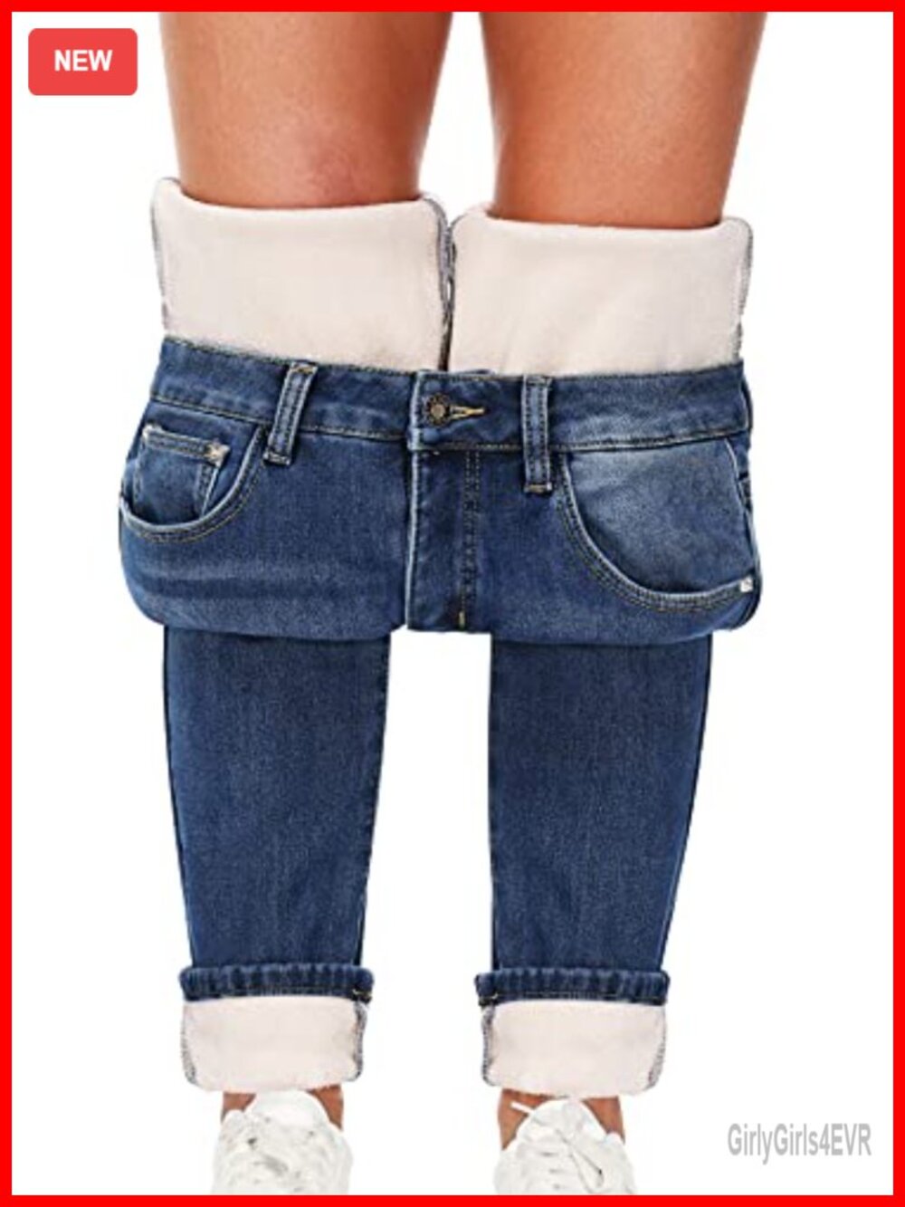 Fleece Lined Thermal Jeans Stretch Winter Warm Skinny Pants